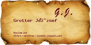 Grotter József névjegykártya